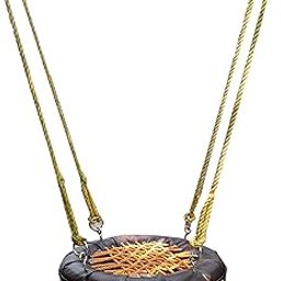 Rose Garden Art Single Seater Tyre Rubber Swing for Adults Kids Home Balcony Indoor Outdoor Gift Hanging Jhula with Long Durability-image-26
