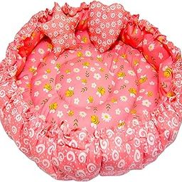 Toddylon Baby Gift Pack Set – New Born Cotton Nest for 0–6 Months | Floral Print | Combo for Newborns | Portable Lounger for Boys & Girls (Pink)-image-77