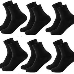 Unisex Cotton Ankle length short socks - Black - 6 pair-image-57