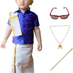 Boys Silk Cotton Traditional Ethnicwear Dhoti & Shirt Set1-picture-19