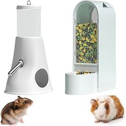 Hamster Food Feeder Hamster Water Feeder Set for Cage, Small Pet Transparent Food Feeder with Auto Refill & Hanging Leak-Proof Water Bottle for Hamsters, Gerbils, Mice, Guinea Pigs-26