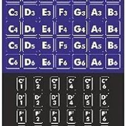 Karis Kart Piano/Keyboard Key Stickers Kit (Blue & Black)-10
