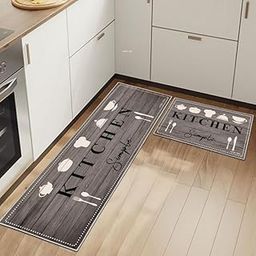 HOMEARENA Kitchen Mats for Floor Antislip Waterproof Kitchen Rugs, Non-Slip Memory Foam Cushion Water Absorbent Standing Desk Mats 2 Pcs Kitchen Mats Water Absorbent Mats for Kitchen Floor Non Skid-image-60