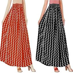 Women’s Combo Skirt – Rayon Fabric High Waist Skirt for Daily Style-202 Maroon,Black-image-15