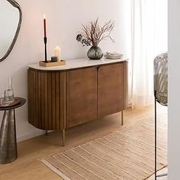 The Attic Carlston Sideboard|Multipurpose Cabinet for Kitchen and Living Room Storage|Classy Sideboard|Solid Mango Wood|Provential Teak Matte Finish-24