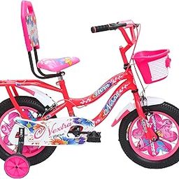 SPEED BIRD 14-T New Flora Double Seat Tyre Tube (14X2.40) Bicycle for Girls Age Grope 3-6 Years, 90% Assemble (Flora Pink)-image-71