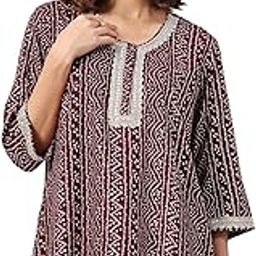 Maternity Zipless Feeding Top for Women | 100% Rayon Pre & Post Pregnancy Bandhani Printed Top for Pregnant Woman | Nursing Top for Easy Breastfeeding for Mothers-image-3
