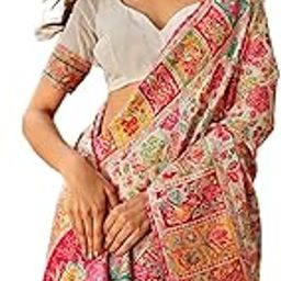 Kashmiri Cotton Patola Saree for Women | Cotton Saree | Sarees with Unstitched Blouse | Saree with Blouse Piece | Soft and Skin Friendly-picture-14