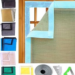 SAI PRASEEDA 48 X 60 Inches_4 x 5 Feet_Stitched_Ready to Install_200 GSM_Fiber Glass Mosquito Net for Windows_Ivory Color_with Self Adhesive Hook Tape and Cutter SPE47-image-71