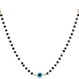 Evil Eye Mangalsutra Necklace- Minimalist Evil Eye Black Beads Nazaria Mangalsutra Chain Necklace for Women-image-54