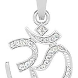 Pure 925 Sterling Silver Shine Om Men Pendant Without chain | Gift for Men & Boys |Religious, Platinum Plated, Swiss Zircon-image-43