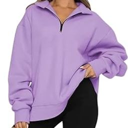 Solid Casual V-Neck Full Sleeve Pull Over Half Zipper Sweatshirt's for Women's-image-27