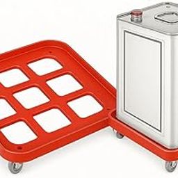 AVIROM Oil Can Trolley – Heavy-Duty Rust-Free Fiber Plastic Trolley with Smooth Revolving Wheels – Compact, Portable, Multi-Color Design for Kitchen & Outdoor Use (20cm x 20cm x 9cm)-image-3