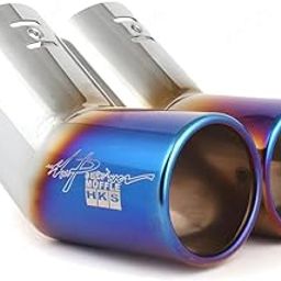 CARIZO High Performance 60mm Inlet Dual Exhaust Muffler Tip Burnt Blue TF-6155, Car Exhaust Upgrade Compatible with Volkswagen Virtus (2022-2023)-image-64