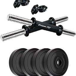 DREAM FIT PVC Adjustable Weight Dumbbells Set 4Kg for Home Gym with Pair of Dumbbell rods and PVC Weight Plates (4Kg (1Kg x 4))-image-88