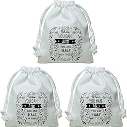 Pack of 3 Kits - Personalize with Name - Poly Canvas Material Hangover Pouches - 8 * 6 Inches - Empty Bags - Mom's Charm - Believe You Can-20
