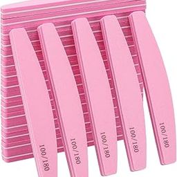 HMAA Professional Nail Soft Buffer & File Sponge Set, Double-Sided 100/180 Grit Washable, Essential Manicure Pedicure Tool for Smooth, Polished Nails (Pack of 10)(Pink)-image-99