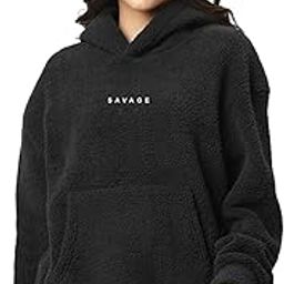 Solid Baggy Hooded Neck Hoodie Soft Sherpa Fabric Long Sleeves Winter Wear Sweatshirt for Women's-image-17
