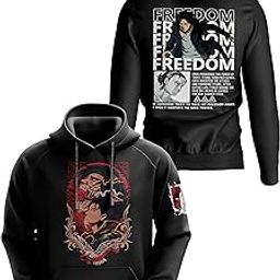 crazymonk Attack On Titan Wings of Freedom Unisex Anime Hoodie-image-35