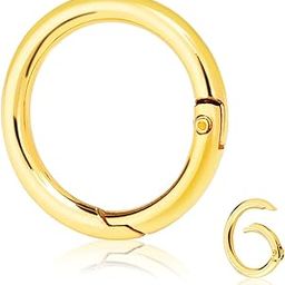 Tia Premium Spring Ring, Metal Spring Gate Open O Ring, Openable Round Carabiner for Leather Bag Handbag Belt Strap, Keychain (Golden Spring Ring-25mm-4Pcs)-image-100
