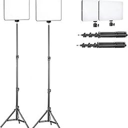 FKU 10 INCH Photography LED Panel Light Inline Remote with 7 Feet Tripod Stand for Live Stream Video Photo Lamp [Pack of 2]-23