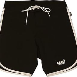 Shorts for Men, 411PSBK Men's Standard Physique Board Short, Fitness Shorts, Polyester Elastane Construction, Hook Loop Fly (Size: S, Color: Black)-image-1