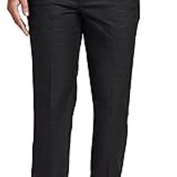 Smart Fit Polyester Blend Checks Pattern Flat Front Formal Trouser-picture-37