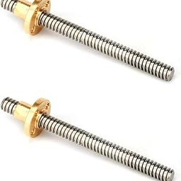 INVENTO 2Pcs 200mm Trapezoidal lead screw T8 8mm pitch 2mm lead 8 TR8 + brass nut for 3D Printer CNC Robotics-17