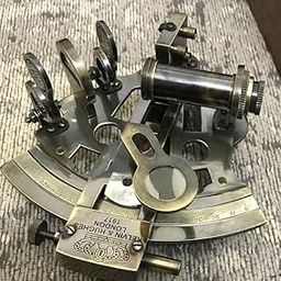 DAQRO Antique Style Brass Sextant Maritime Navigation Instrument, Nautical Collectible Gift Antique Two ton Brass Sextant-image-73
