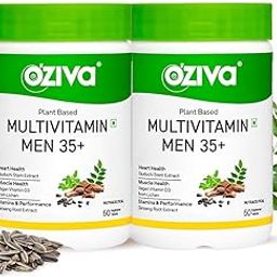 OZiva Plant Based Multivitamins for Men 35+| For Heart & Muscle Health, Stamina & Performance| With Guduchi Extract, Vegan Vitamin D3, 100 Vegetarian Tablets (Pack of 2)-image-30