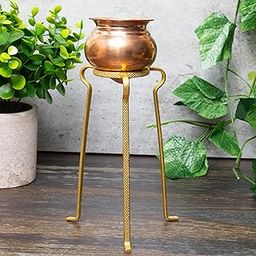 NEETU ARTS Golden Abhishek Stand – 6 Inch Large Brass Puja Stand for Jal Abhishek, Shivling Pooja & Rituals | Traditional Mandir Accessory | Rust-Free Golden Finish-image-97