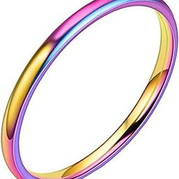 Unisex 2mm Multicolor Rainbow Ring: MC2M/21-image-5