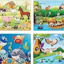 FunBlast Kids Puzzles, Animal and Birds Jigsaw for Ages 3-5 Years, Set of 4-96 Pcs (Multicolor, Size 30X22 CM)-20