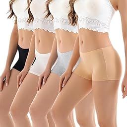 4 Pack Women's Cotton Boyshorts Panties Boxer Briefs for Ladies Full Coverage Underwear-image-30