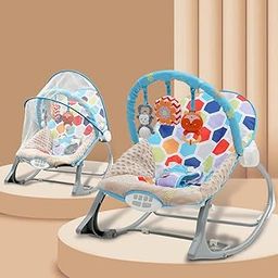 INFANTSO Baby Rocker & Bouncer for 0 to 2 Years (Multi), Portable Rocker for Newborn with Mosquito Net, Calming Vibrations, Soft Music & Hanging Toys-image-43
