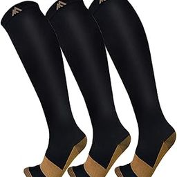 3 Pack Copper Compression Socks - Compression Socks Women & Men Circulation - Best for Medical,Running,Athletic-image-62