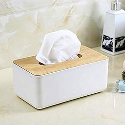 oddpod™ Modern Pine Wood & Plastic Tissue Paper Holder & Napkin Dispenser for Office, Living Room, Bedroom, Night Stand & Desk - White-picture-8