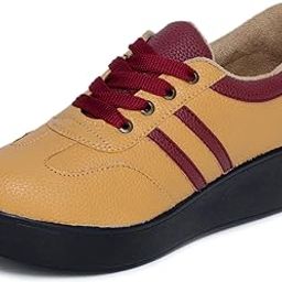 Sneakers for Women | Lightweight, Stylish Wedge Heel Faux Leather Shoes | PU Sole, Water Resistant, Non-Slip Fashion Footwear for Girls & Ladies-image-28