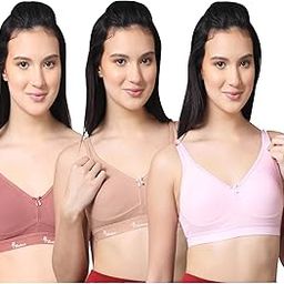 Pack of 3 Non Padded Wire Free Seamless Full Coverage Sports Bra-image-6