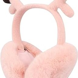 Winter Outdoors Foldable Ear Muffs/Warmer for Girls and Women with cute Horns for protection from Cold-image-94