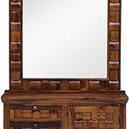 MADE WOOD Solid Dressing Table in Provincial Teak Finish-23