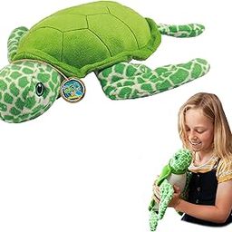 EcoBuddiez - Sea Turtle by Deluxebase. Medium 30 cm soft plush toy made from recycled plastic bottles. Environmentally friendly cuddly gift for children and cute stuffed toy for toddlers.-picture-20