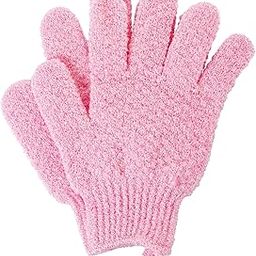 KAKOOI Exfoliating Bath Scrubbing Gloves - Dead skin cells remover(1Pair of Pack, Pink)-image-20