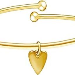 925 Silver 18k Gold Plated Dangling Heart Ring, Adjustable | Gifts for Girlfriend, Gifts for Women and Girls | With Certificate of Authenticity and 925 Stamp | 6 Month Warranty*-0