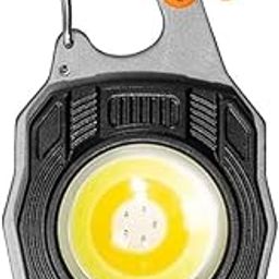 Sarjak 4 In1 Keychain Rechargeable LED Flashlights with Lighter, Whistles, Screwdriver, Bottle Opener, Magnet Base 800 Lumens COB Light Portable Emergency Light for Outdoor Hiking Campaign-10