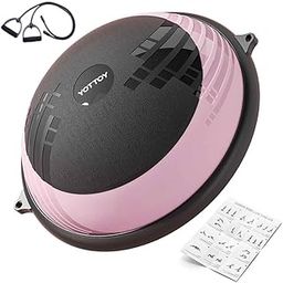 YOTTOY Balance Ball Trainer,Durable Half Yoga Ball for Home Gym Workouts, Anti-Slip Surface Exercise Ball for Enhanced Stability Training with Pump (Pink)-image-69