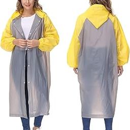 EVA Poncho Raincoat Transparent Hooded Water Resistant Rain Jacket with Sleeves for Women Men Camping Rainy Season Travel-45