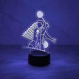 Gift Me Bazar Badminton Player 3D Illusion Night Lamp with 7 Color Changing Light | Kids Room Decor Light | Gift for Player | Acrylic Lamp for Gift-25