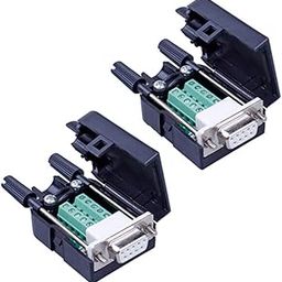 Anmbest 2PCS DB9 Solderless RS232 D-SUB Serial to 9-pin Port Terminal Male Adapter Connector Breakout Board with Case Long Bolts Tail Pipe (2PCS Female)-image-38