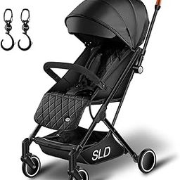 Teknum Travel Lite Shock Proof Stroller SLD|Extra Wide Seat|Single Hand Fold|360° Rotating Wheels|Air Travel Cabin|Cover Carry Bag|Newborn Baby/Kids,0-3 Years Stroller|Stroller Hooks| (Black)-20